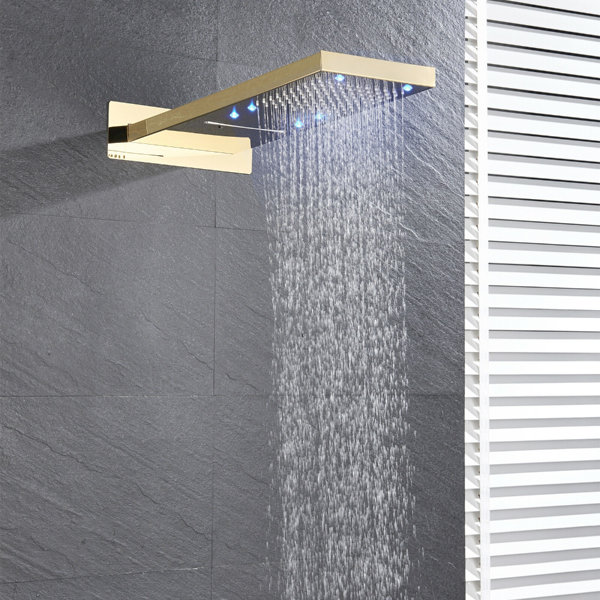 FontanaShowers Fontana Cosenza 22" LED Brushed Gold Wall Mount Digital